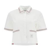 Gerimpeld Oxford Overhemd voor Vrouwen Thom Browne , White , Dames