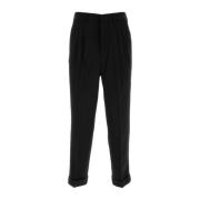 Zwarte Twill Slim Fit Broek Ami Paris , Black , Heren