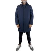 Navy Blue 3/4 Parka Jas Ecoalf , Blue , Heren