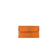 Pre-owned Leather wallets Hermès Vintage , Orange , Dames