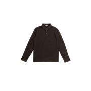 Bruine LS Polo Shirt met Knopen Moncler , Brown , Heren