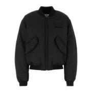 Moire Bomber Jacket Marine Serre , Black , Dames