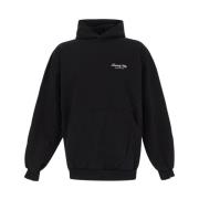 Katoenen Logo Hoodie Balenciaga , Black , Heren