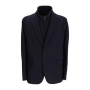 Jersey Tec Blazer Jas Armani , Blue , Heren