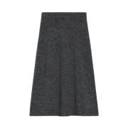 Wollen A-lijn Rok met Elastische Taille Max Mara Weekend , Gray , Dame...