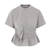 Grijze Jersey T-shirt met Ruches Cecilie Bahnsen , Gray , Dames