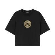 Zwarte Medusa Head Katoenen T-shirt Versace , Black , Dames