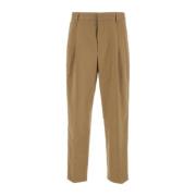 Stretch Katoenen Biscuit Broek Dries Van Noten , Brown , Heren