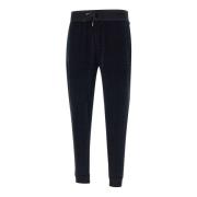 Velours Zwarte Broek met Geribbelde Onderkant Hugo Boss , Black , Here...