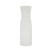 Gewatteerde Jersey Jurk Cariddi Stijl Sportmax , White , Dames