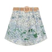 Multicolor Linnen Paisley Shorts Zimmermann , Multicolor , Dames