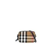 Zwarte cameratas met ruitprint Burberry , Multicolor , Dames