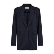 Elegante Blazer met Brede Revers Freequent , Blue , Dames