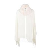 Jas met nepbont kraag en franjes Blugirl , White , Dames