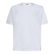 Heren Crewneck T-Shirt - Klassiek Wit Jil Sander , White , Heren