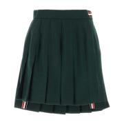 Groene Wol Mini Rok Thom Browne , Green , Dames