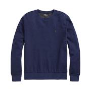 Blauw Langemouw Ronde Hals T-shirt Polo Ralph Lauren , Blue , Heren