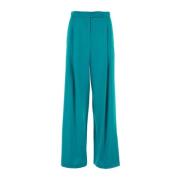 Satin Fiesta Wide-Leg Pant Max Mara , Blue , Dames