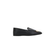 Zwarte platte slof met gouden plaat Sergio Rossi , Black , Dames