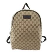 Pre-owned Canvas backpacks Gucci Vintage , Beige , Dames