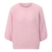 Chunky Handknit Pullover Sweater Rich & Royal , Pink , Dames