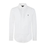 Lange mouw sportshirt in wit Polo Ralph Lauren , White , Heren