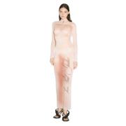 Gedrukt Mesh Maxi Jurk Jean Paul Gaultier , Pink , Dames