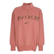 Quarter Zip Fleece Sweatshirt Crewneck Pink Nike , Pink , Dames