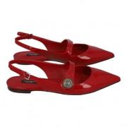 Pre-owned Leather flats Dolce & Gabbana Pre-owned , Red , Dames