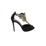 Pre-owned Suede sandals René Caovilla Pre-owned , Black , Dames