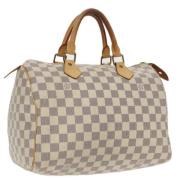 Pre-owned Canvas handbags Louis Vuitton Vintage , White , Dames