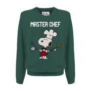 Groene Crewneck Sweater met Snoopy Print MC2 Saint Barth , Green , Her...