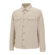 Beige Wol Overshirt Jas Eleventy , Beige , Heren