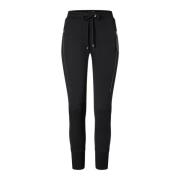 Sportieve Geribbelde Onderkant Broek Zwart MAC , Black , Dames