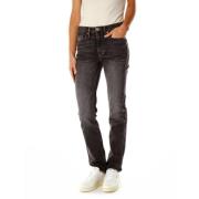 Slim Fit Mid Waist Jeans Denham , Gray , Heren