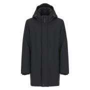 Zwarte Tech Parka met Capuchon Peuterey , Black , Heren