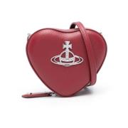 Rode Nep Leren Hart Motief Tas Vivienne Westwood , Red , Dames