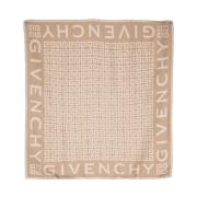 Zijden Monogram Jacquard Sjaal Givenchy , Beige , Dames