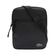 Stedelijke rits Crossbody tas met krokodil Lacoste , Black , Heren