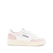 Witte Sneakers met Roze Inzetstukken Autry , White , Dames