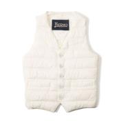 Nylon gewatteerd vest met knoopsluiting Herno , White , Heren