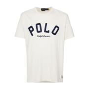 Witte T-shirts met Polo Pony Logo Polo Ralph Lauren , White , Heren