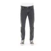 Mannen Regular Jeans met Logo Knoop Baldinini , Gray , Heren