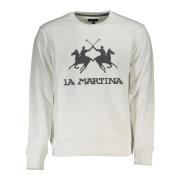 Witte Sweatshirt met Lange Mouwen en Print La Martina , White , Heren