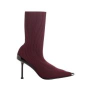 Elegante Zwarte Slash Enkellaars Alexander McQueen , Red , Dames