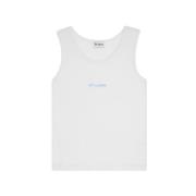 Witte Tanktop met Blauwe Borduursels Études , White , Heren