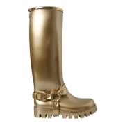 Gouden PVC regenlaarzen Dolce & Gabbana , Yellow , Dames