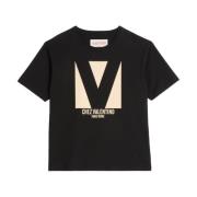 Zwart T-shirt met Chez Valentino Print Valentino Garavani , Black , He...