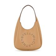 Beige Logo Print Hobo Tote Bag Stella McCartney , Beige , Dames