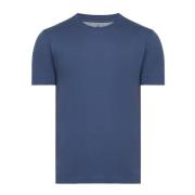 Indigo Blauw Katoenen T-shirt Basic Fit Brunello Cucinelli , Blue , He...